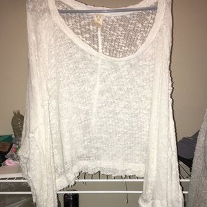 off-the-shoulder distressed sweater